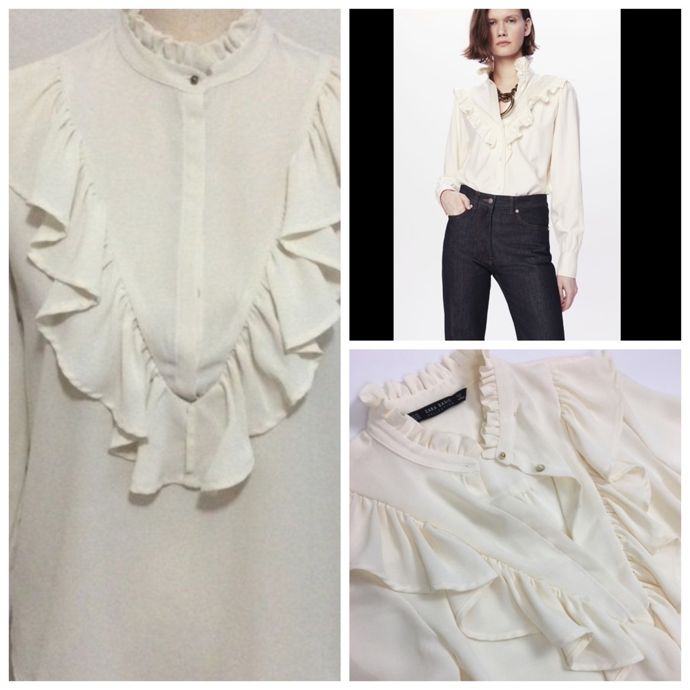 Zara Basic Collection Ruffle Blouse. - image 1